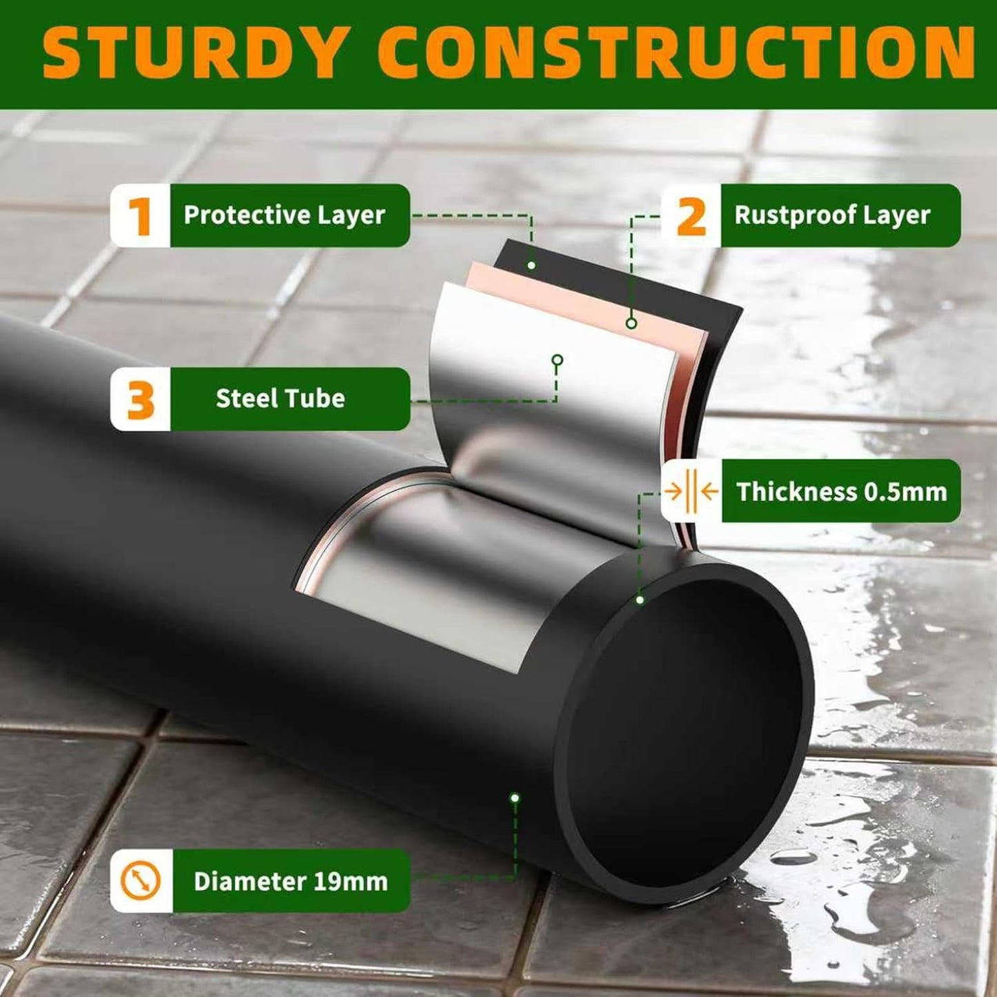 Over The Dog Crate Storage Shelf, 3-Tier Metal Dog Crate Furniture Stand for Most Breed Sizes, Freestanding Above The Cat Litter Box Shelves, Pet Supplies Organizer with Adjustable Feet, Black