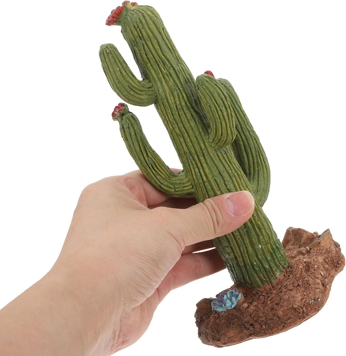 BESPORTBLE Artificial Cactus Terrarium Plants Reptile Habitat Decor for Turtle and Crested Gecko Tank Accessories Desert Simulation Landscaping