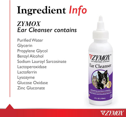 Pet King Brands ZYMOX Ear Solution with 0.5% Hydrocortisone and Ear Cleanser Bundle