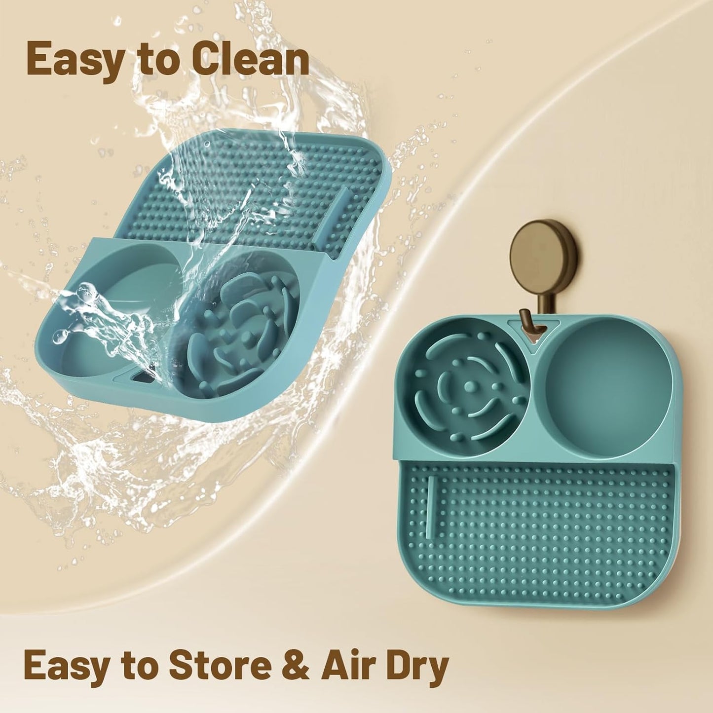 Slow Feeder Snack Bowl & Lick Mat for Dogs & Cats – Non-Slip, Food-Grade Silicone Treat Bowl Combo for Small Breeds – Perfect for Treats, Snacks & Portion Control, Includes Scraper & Brush