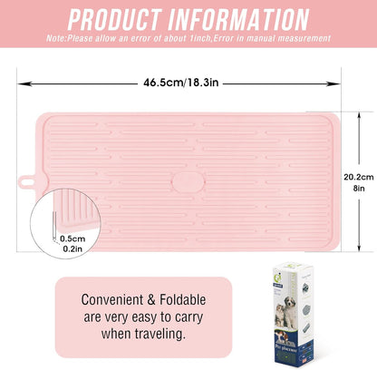 Small Dog & Cat Feeding Combo Set (Includes Non-Slip Mat & Ceramic Bowl) Non-Slip Waterproof Placemat | Dishwasher Safe, Healthy & Easy to Clean | Spill-Resistant