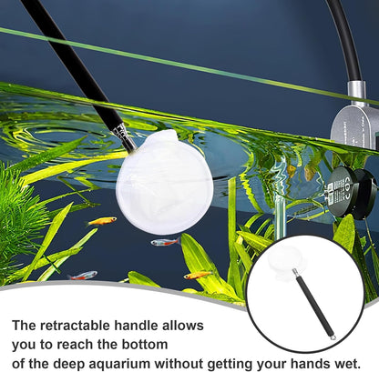Kisangel Small Aquarium Shrimp Net Retractable Fine Mesh Fish Tank Net 3D Round for Pond and Creek Fishing