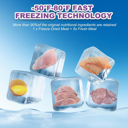 Dylan's cabin Cat Dog Food - Freeze Dried Dog Treats 5 in 1 Meat Chicken Duck Salmon Yolk Chicken Liver Meat Natural Human-Grade Cat Snack(142g)