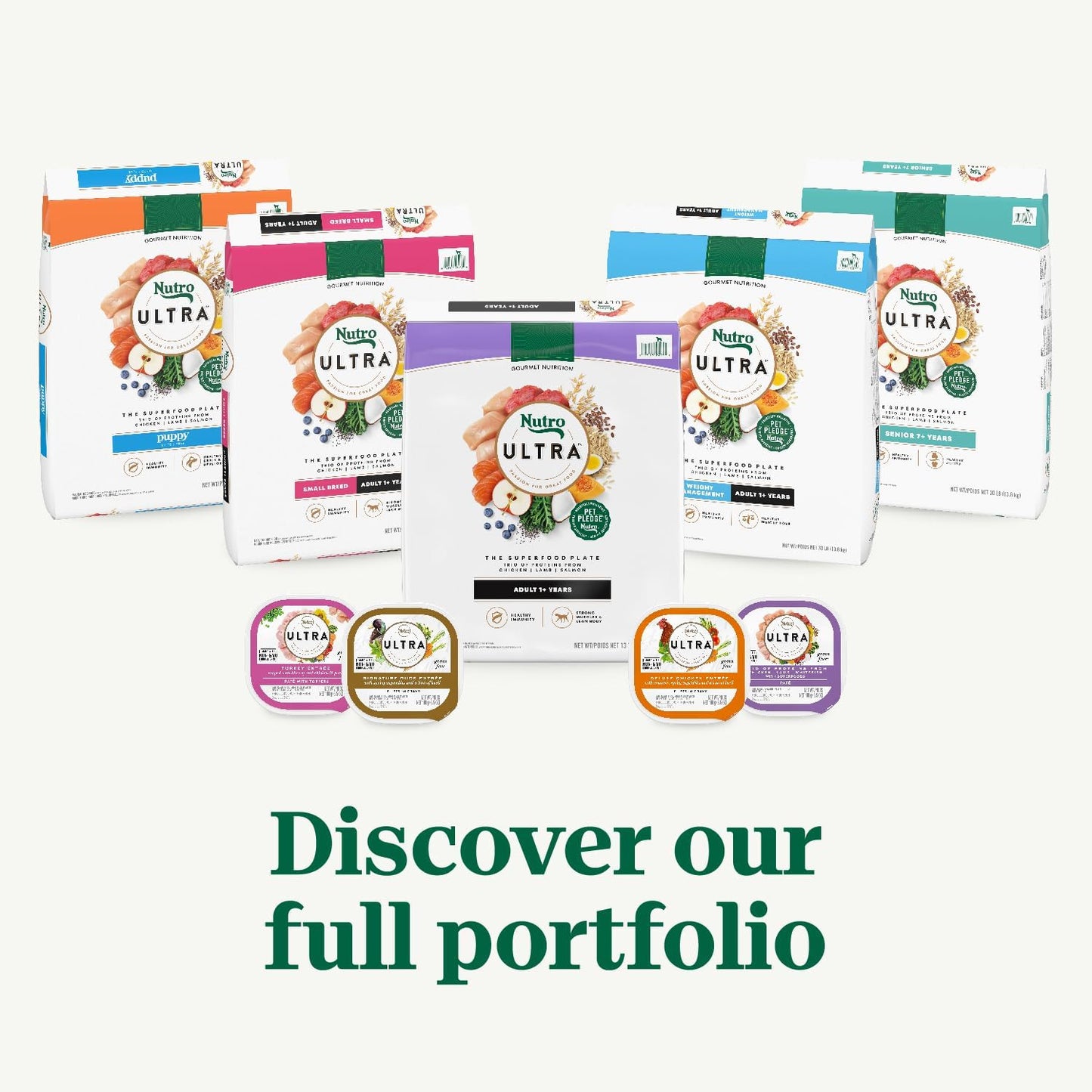 Nutro Ultra Adult Small Breed Dry Dog Food, Chicken, Lamb and Salmon Protein Trio, 3.5 lb Bag