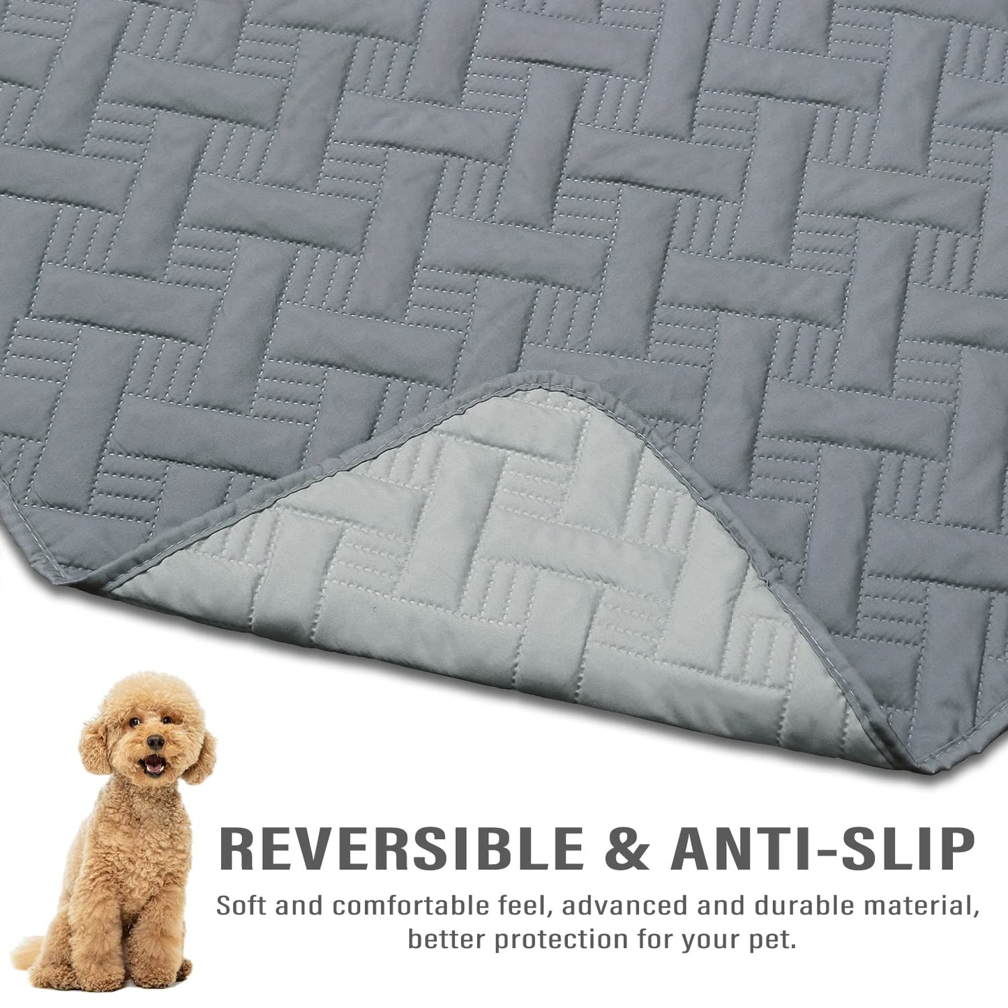 Dog Bed Cover for Pets Blankets Rug Pads for Couch Protection Waterproof Bed Covers Dog Blanket Furniture Protector Reusable Changing Pad (Dark Grey+Light Grey, 30x70)