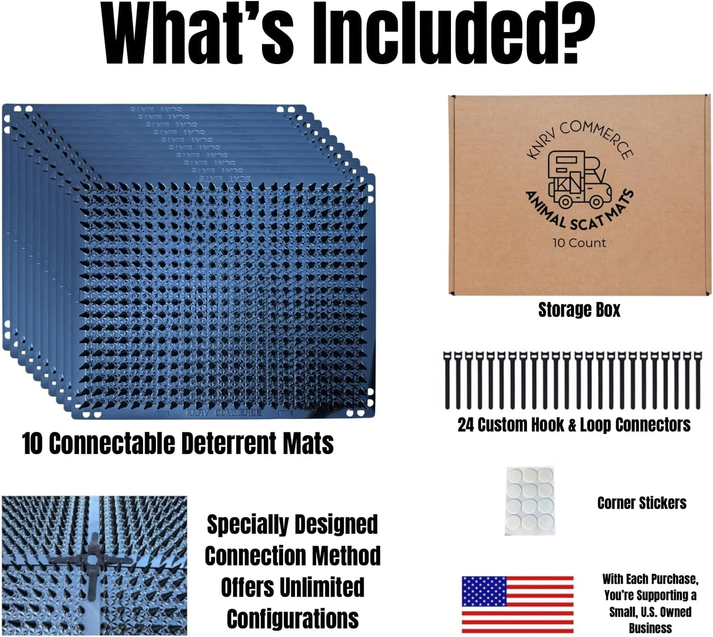 Scat Mats for Dogs & Cats - 10 Pack | Pet Repellent Mats | Keep Dogs Off Couch & Furniture | Keep Off Countertops | Scat Mat for Cats | Deterrent for Pets