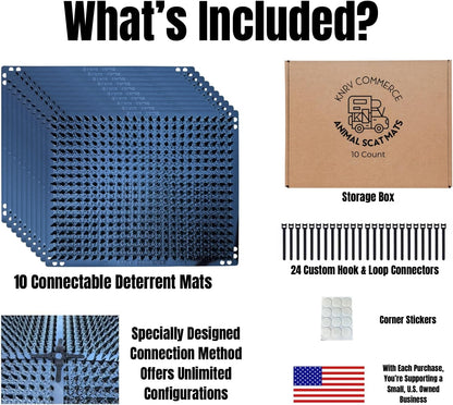 Scat Mats for Dogs & Cats - 10 Pack | Pet Repellent Mats | Keep Dogs Off Couch & Furniture | Keep Off Countertops | Scat Mat for Cats | Deterrent for Pets