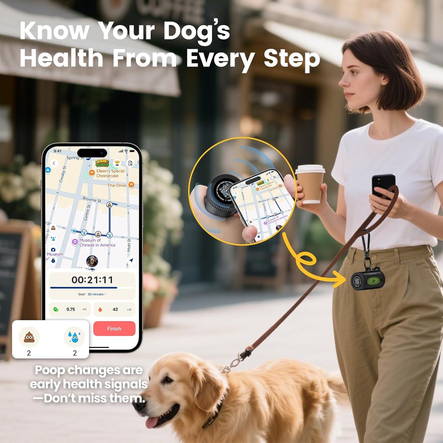 Poop Bag Dispenser & 375 Poop Bags Refill