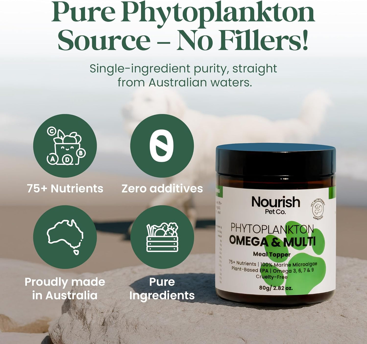 Wellness Bundle for Dogs or Cats – Prebiotic & Probiotics for Digestion & Immune Support – Phytoplankton Omega & Multi Supplement for Overall Health & Energy