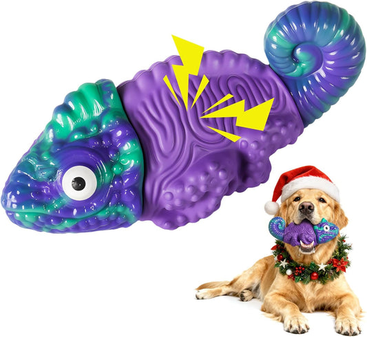 Tough Dog Toys for Aggressive Chewers: Squeaky Dog Toys for Medium & Large Breeds, Indestructible Dog Chew Toys to Keep Them Busy, Reduce Boredom, Bacon Flavor