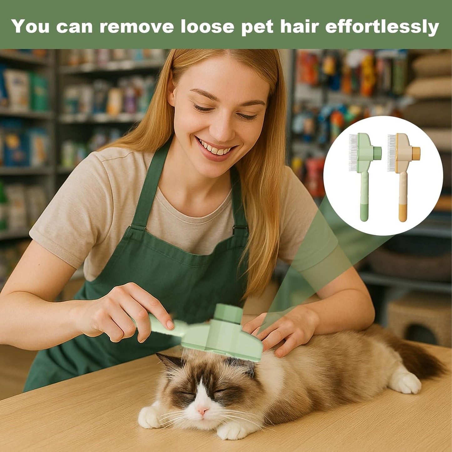 2 Pcs Cat Comb,Flea Comb For Cats,Self-Cleaning Flea For Dogs,Brush For Cats,With Long & Short Stainless Steel Metal Teeth For Shedding And Tangles For Dogs And,Comfort And Safety