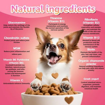 Multivitamin Chews for Dogs - Dog Vitamins with Probiotics, Glucosamine & Digestive Enzymes, Supports Joint Health, Immune System & Gut for Senior & Puppy,Chicken Flavor, 30Ct (ND-015)