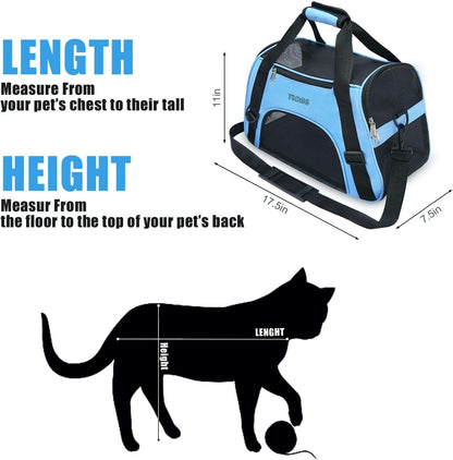 YLONG Airline Approved Pet Carrier,Soft-Sided Pet Travel Carrier for Cats Dogs Puppy Comfort Portable Foldable Pet Bag