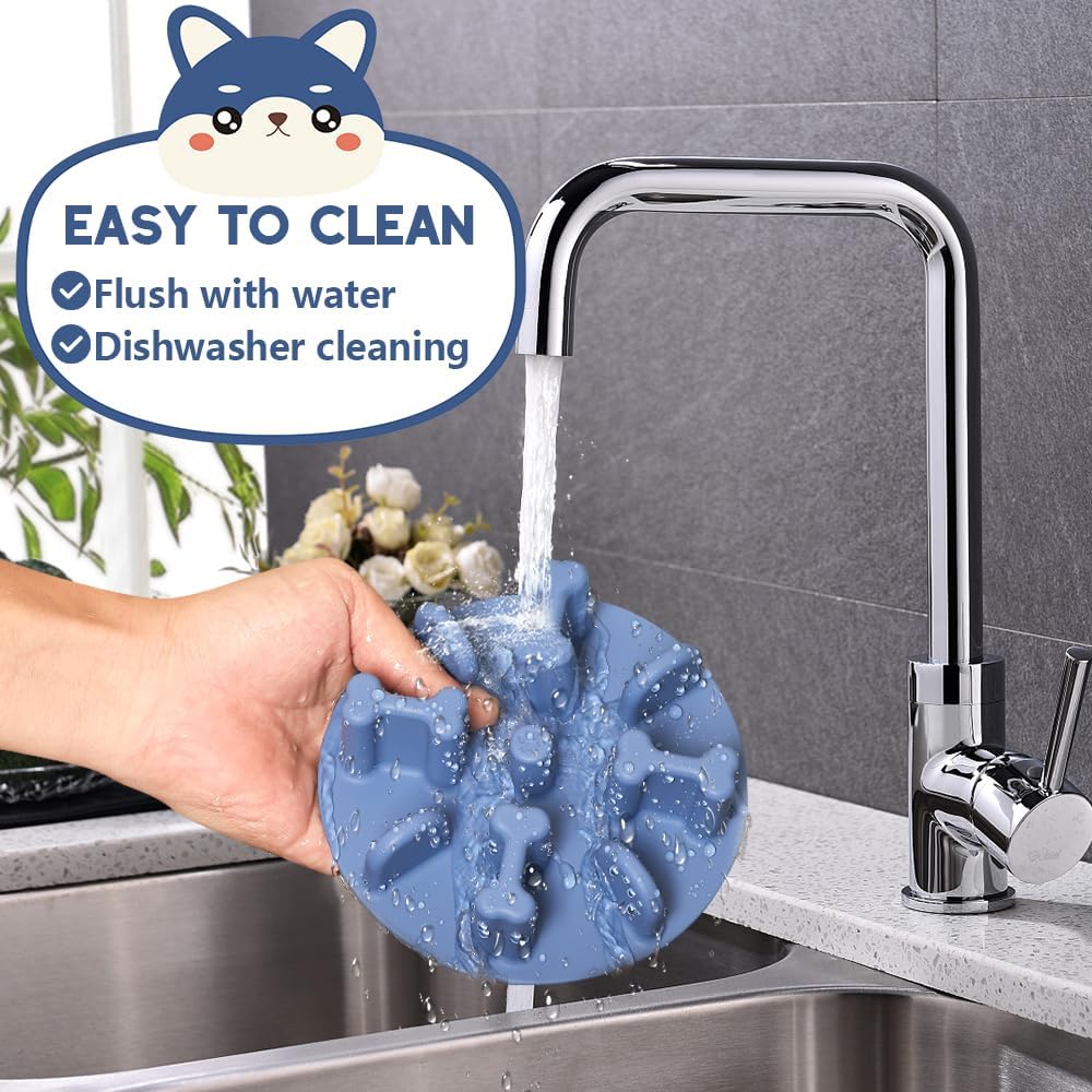 Soft Silicone Anti-Choking Puzzle Slow Down Eating Feeder Insert, Compatible with Regular Elevated Dog Bowls Slow2.0