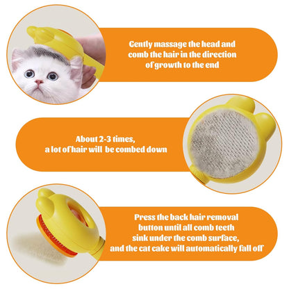 Flea Lice Comb,Flea Comb for Cats Dogs,Cat Brushes for Indoor Cats,Cat Hair Brush that Comes Off with One Click