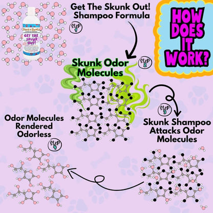 Skunk Odor Remover, #1 Most Effective & Safest Formula Available. Shampoo Guranteed to Get The Skunk Out! 100% Natural, Non-Toxic, Safe to Use on Dogs/Cats, Clothing, Furniture, Even You!