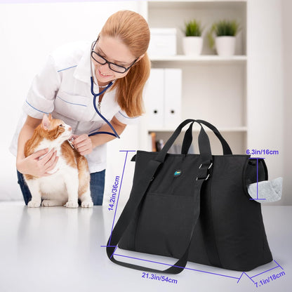 Ownpets Dog Purse Carrier, Carrier with Pockets for Medium Puppies, Airline Approved, Fits Up to 22 lbs, Cat and Dog Tote Bag, Women's Hands-Free Pet Carrier Bag, (Black)