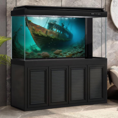 Underwater Shipwreck Aquarium Background Ocean Bottom Abandoned Ship Wreck Fish Tank Background Undersea Rusty Sunken Ship Terrarium Backgrounds Sunken Pirate Ship Reptile Tank Backgrounds 30x12in