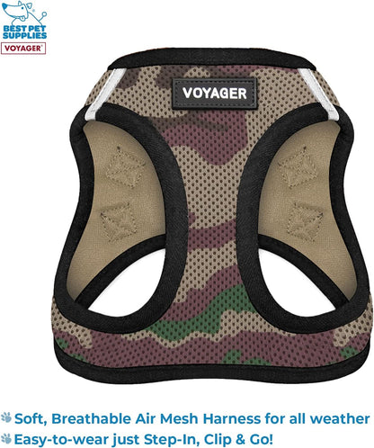Voyager Step-in Air All Weather Mesh Harness and Reflective Dog 5 ft Leash Combo with Neoprene Handle, for Small, Medium and Large Breed Puppies by Best Pet Supplies - Green, XXX-Small