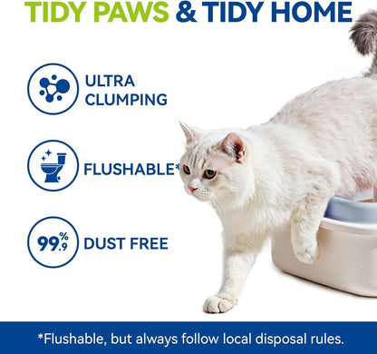 OPET Corn & Cassava Cat Litter, Natural Sustainable Ingredients, Quick Clumping Tapioca Cat Litter, Flushable, Superior Odor Control, 99.9% Dust Free Kitty Litter