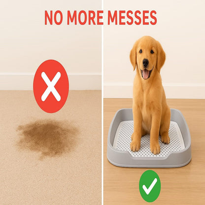 Dog Pee Pad Holder, XL Puppy Potty Training Tray, Indoor Dog Litter Box with Secure Pad Lock, Puppy Pads Holder for Small/Medium/Large Dogs, 21.6" x 17.7