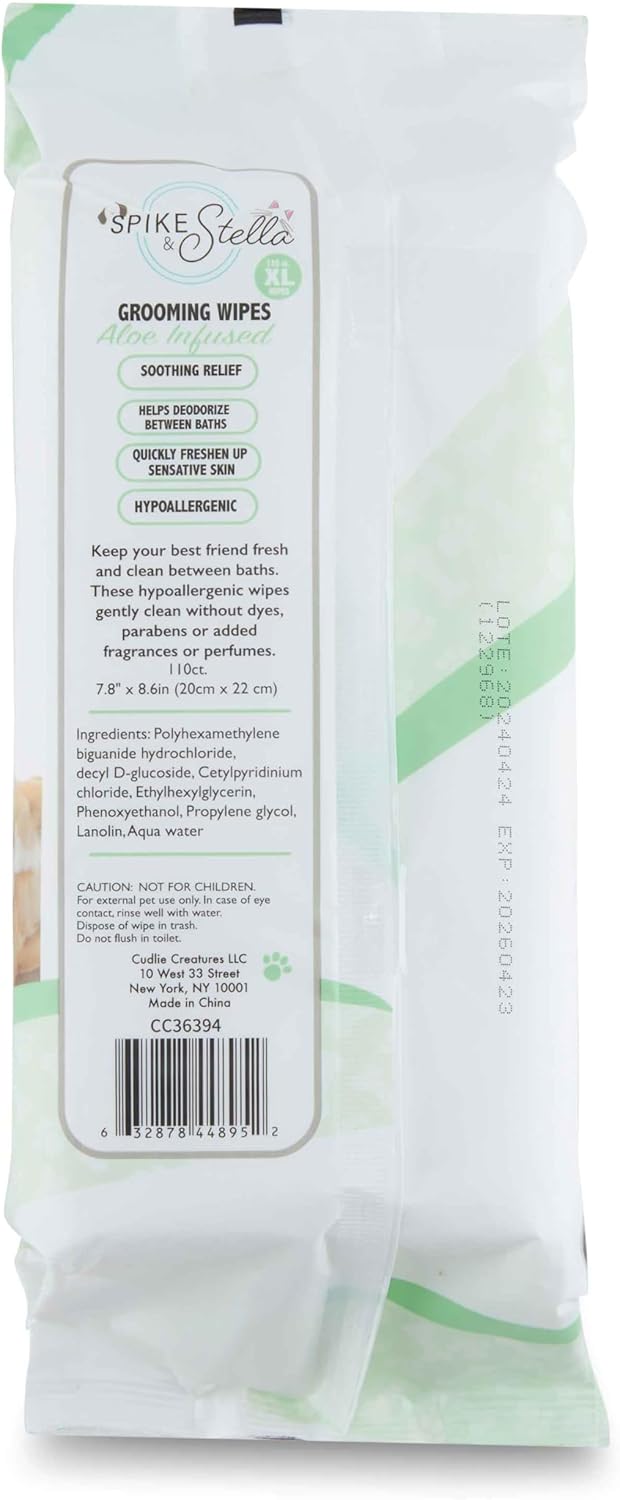 110 Pack Pet Grooming Wipes - Large & Extra-Large Sizes - Lavender, Aloe, & Unscented Variations - Hypoallergenic & Extra Durable - Perfect for Dogs & Cats, 8.6"x7.8"