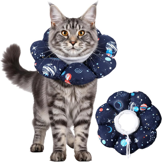 Cat Cone Collar Soft Waterproof Cat Recovery Collar Protective Adjustable Cones to Stop Licking After Surgery Cute Pet Pillow for Small Animal Cats Kittens Puppies