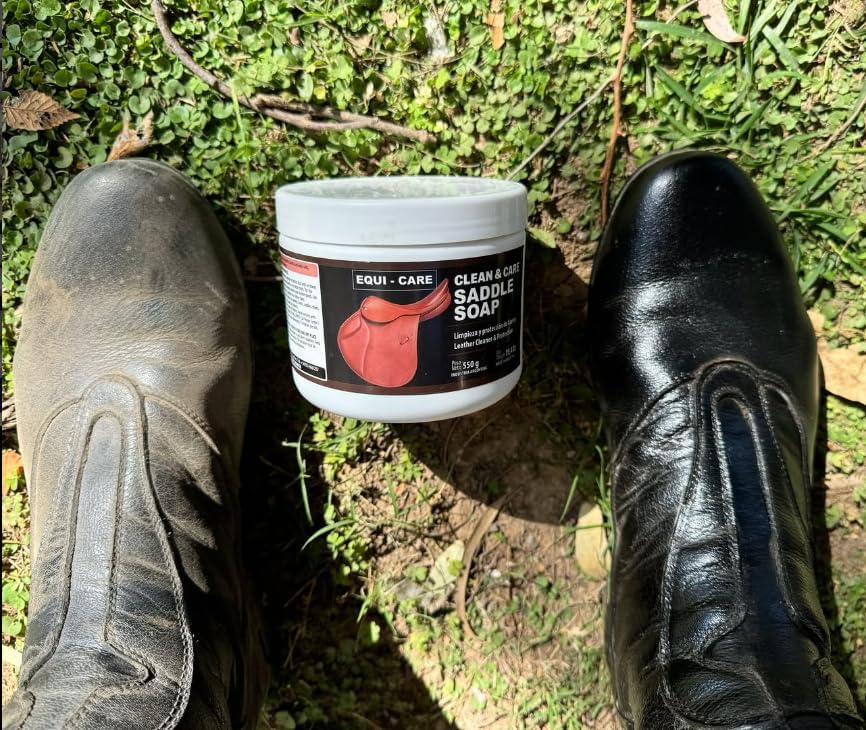 EQUI - CARE: Clean & Care Saddle Soap, Glycerin-Based soap with Added Moisturizers Designed to Clean and Condition Leather. Keep Your Leather tack and Equipment in top Condition.