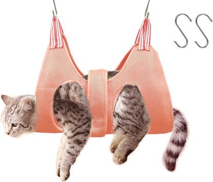Cat and Dog Grooming Hammock with Safety Belt for Nail Clipping、Grooming,Cat Bathing Bag for cat Nail Trimming,Cat Claw Care Bag, Dog Grooming Harness（XS,Be Sure to Check The Size Chart）