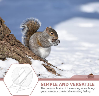 Silent Hamster Exercise Wheel Iron Frame 32Cm, White Small Animal Running for Hedgehogs, Squirrels, Sugar Gliders and Gerbils, Quiet Nail Grinding Plaything for Pets