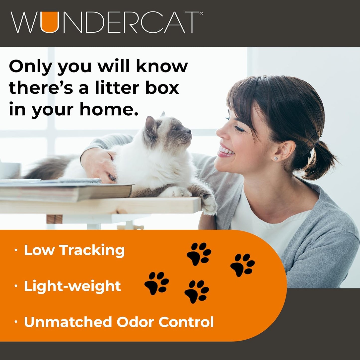 Progressive Planet Wundercat Non-Clumping Cat Litter, 40lbs - Lightweight & Food-Grade Diatomaceous Earth Litter - Superior Moisture & Odor Absorption - Low-Tracking