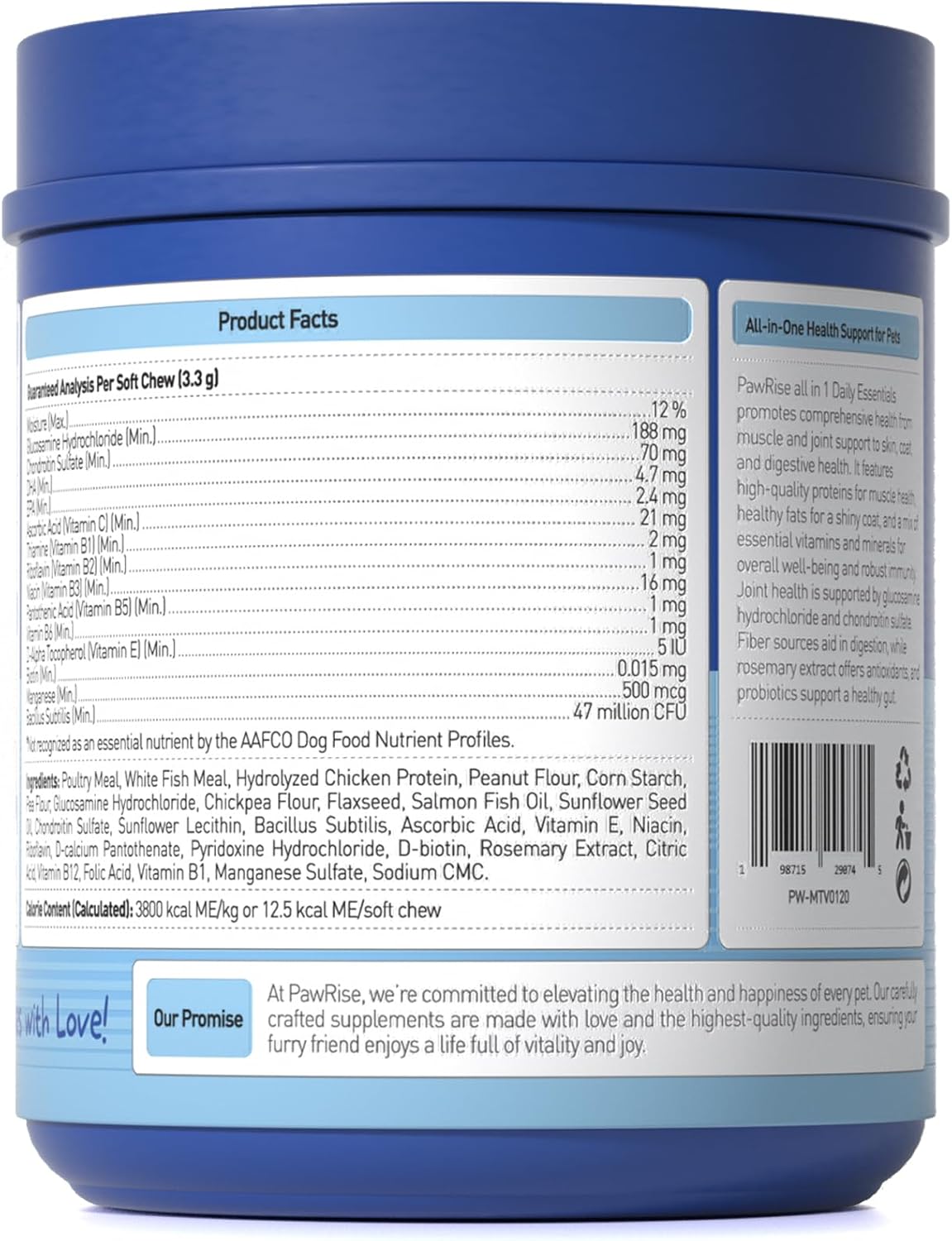 All-in-One Dog Multivitamin – Hip & Joint, Skin, Coat, Digestion & Immune Support – Soft Chews with Biotin, Glucosamine & Omega-3 – 150ct Chicken Flavor | Manufactured in USA