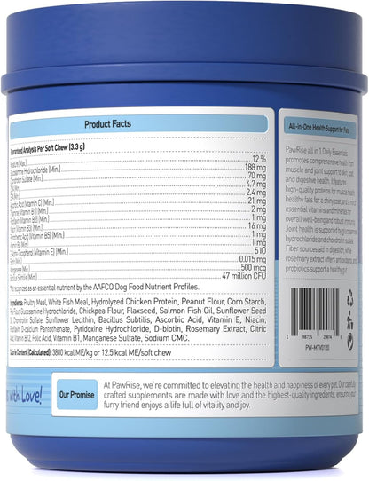 All-in-One Dog Multivitamin – Hip & Joint, Skin, Coat, Digestion & Immune Support – Soft Chews with Biotin, Glucosamine & Omega-3 – 150ct Chicken Flavor | Manufactured in USA