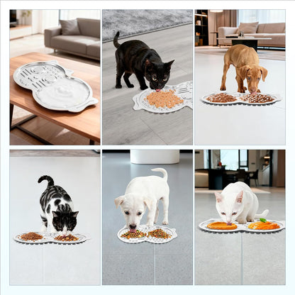 Stainless Steel Lick Mat for Dogs & Cats, Pet-Shaped Slow Feeder Pad, Chew-Proof, Non-Slip Large Licking Mat for Slow Eating, Stress Relief, Whisker Friendly for Cats