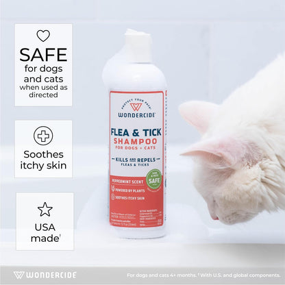 Wondercide - Flea & Tick Shampoo for Dogs and Cats - Flea and Tick Killer Treatment with Natural Essential Oils - for Pets Over 4 Months - Powered by Plants - 12 Fl oz