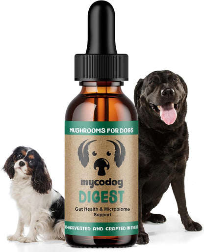 MycoDog Digest - Digestive Support Supplement for Dogs - Gut Health & Microbiome Balance - Probiotic Alternative with Functional Mushrooms and Adaptogens