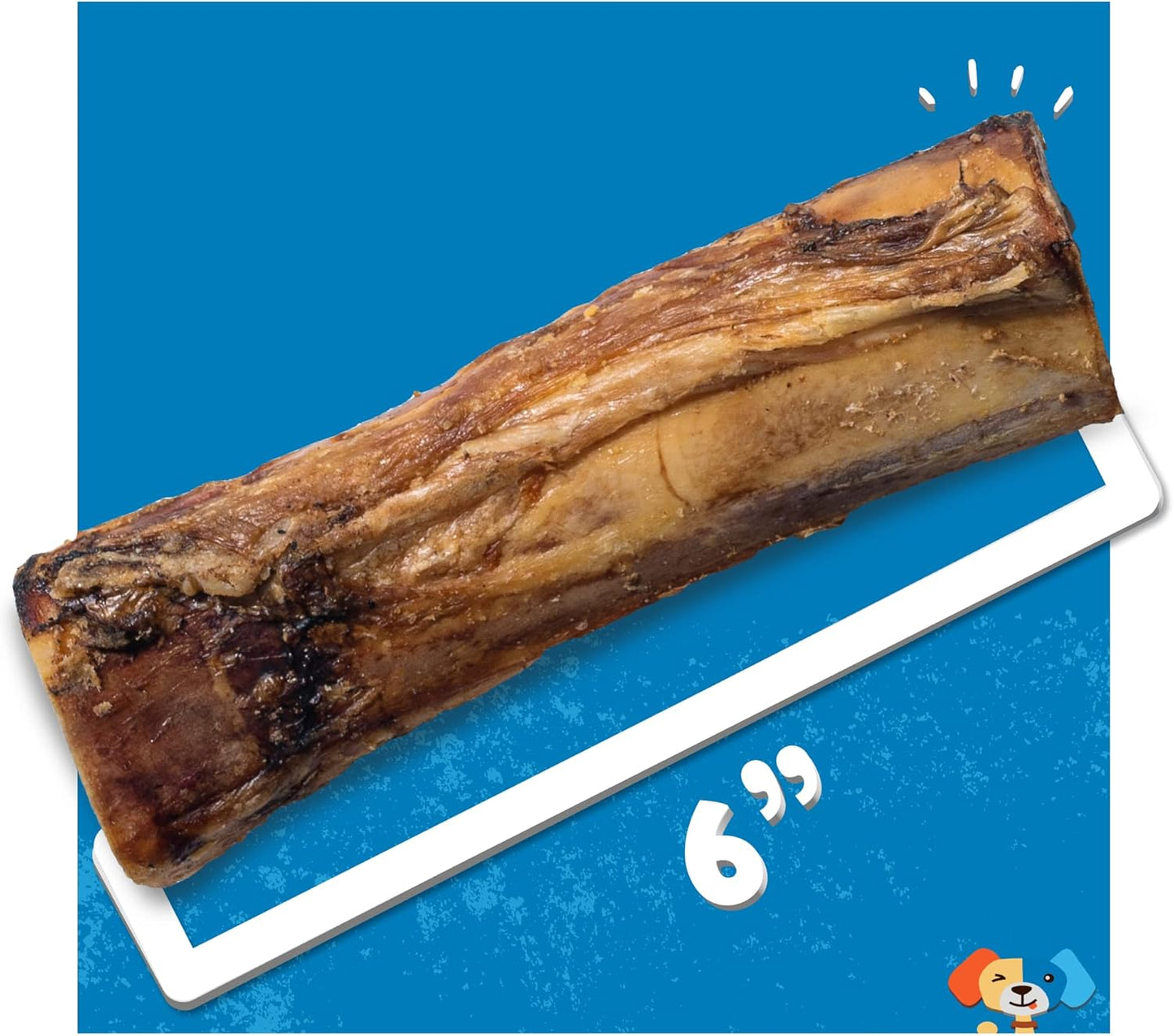 Jack&Pup Marrow Bones for Dogs, Long Lasting Dog Bones for Large Dogs, 6" Marrow Bone, Natural Beef Bone (1 Pack)