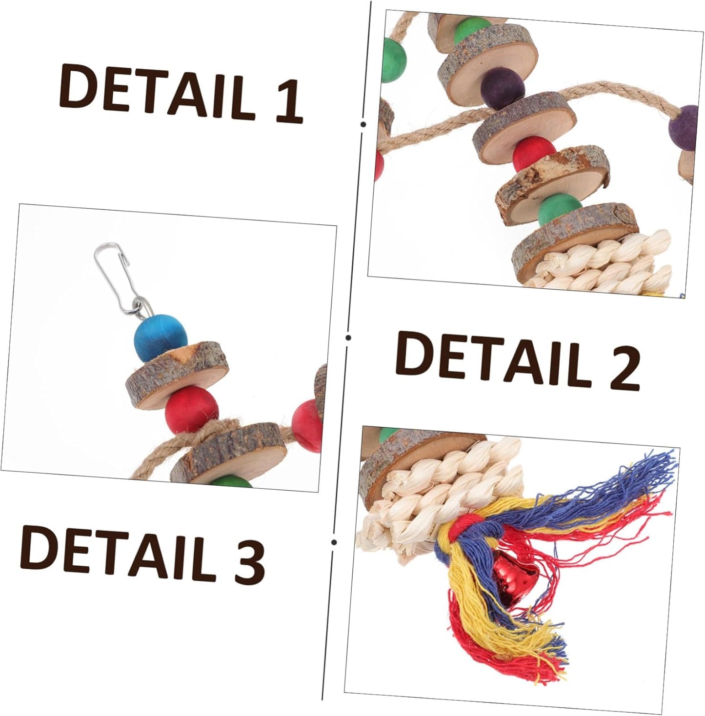 2pcs Wooden Parrot Chewing Toys Bird Nibbling Plaything for Cage Essential Pet Supplies for Healthy Activity Fun Portable Chew Toy for Birds