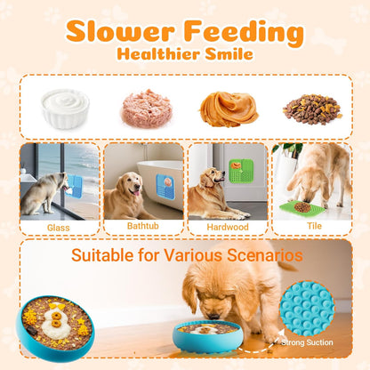 KILIN Dog Enrichment Toys 6 Pack - Dog Toys to Keep Them Busy, Lick Mat, Ball & Bowl with Peanut Butter, Frozen Treat Puzzle Dispenser for Anxiety Relief, Reduce Boredom, Perfect for Bathing Grooming