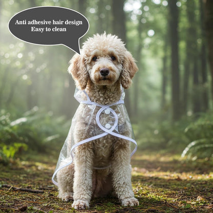 2pcs Dog Rain Poncho for Small Dogs Waterproof Dogs Raincoat with Hidden Leash Hole Adjustable Snaps Small Dog Raincoat Pet Hooded Cape for Bichon Poodle 4-8lbs