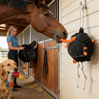 Horse Feeder Ball Toy - PP Gentle Pet Foraging Chewing Accessory | 25x25x55cm Carrot Feeder Ball Toy for Horse for Fence Indoor Outdoor Stall Goats Sheep Stables Paddocks