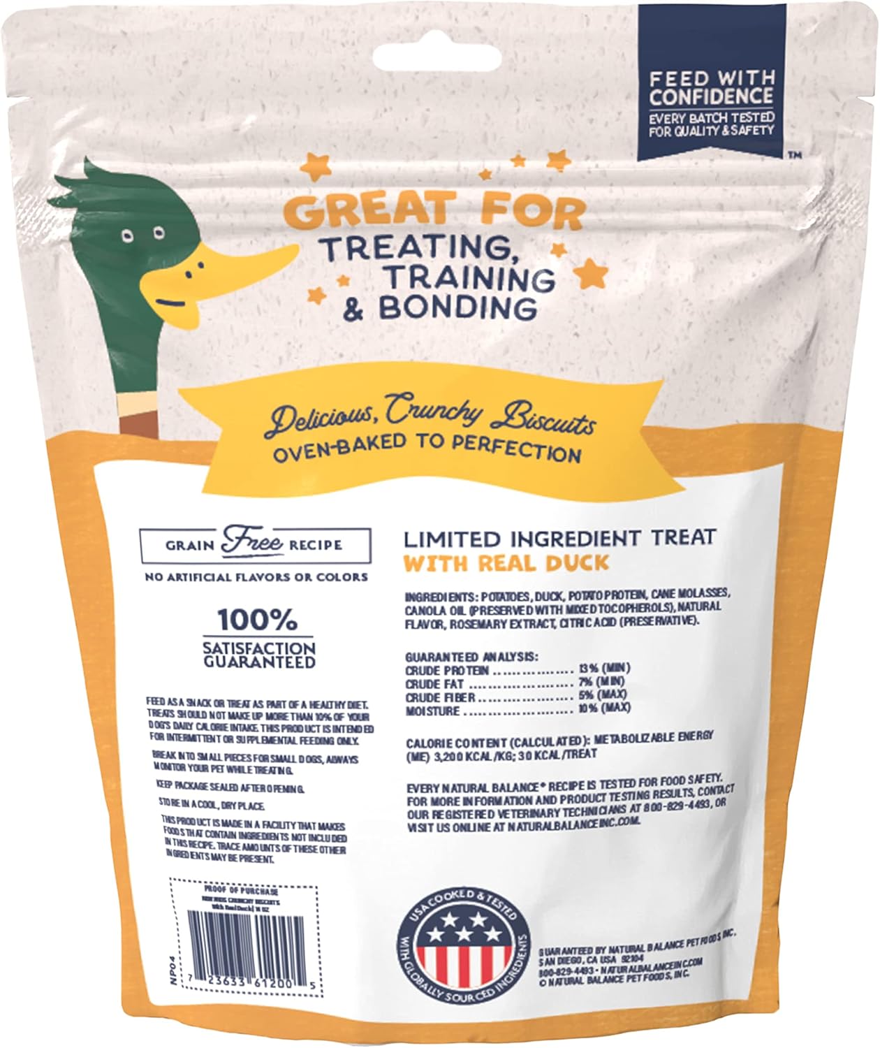 Natural Balance Limited Ingredient Rewards Crunchy Biscuits, Grain-Free Dog Treats for Adult Dogs of All Breeds, Duck Recipe, 28 Ounce (Pack of 1)
