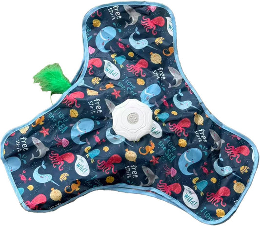 Cat Toys Rechargeable,Moving Concealed Feathers,Real Mouse Squeaky