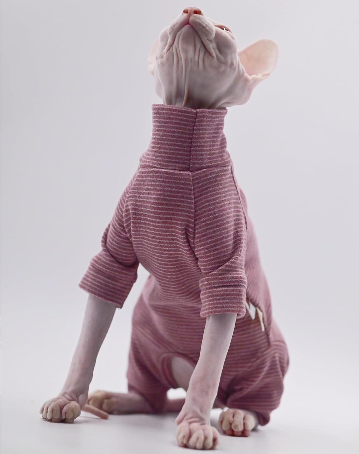 Hairless Cat Clothes Four-Legged Velvet Warm Soft Autumn and Winter Cat Apparel for Sphynx, Devon Rex, Cornish (Small)