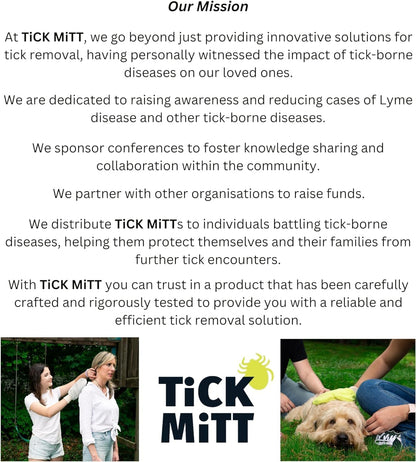 TiCK MiTT Yellow Tick Removal Glove for Humans & Pets - Safely Remove Ticks Effortlessly, Chemical-Free, Durable, Portable Tick Management Tool for Outdoor Adventures & Everyday Use