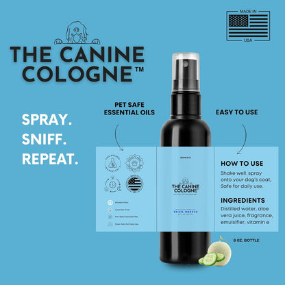 Boone & Co. Canine Cologne Spray for Dogs – 8 oz | Pet-Safe Dog Deodorizer & Grooming Spray | Clean Ingredients, Long-Lasting Scent | Made in USA | 3 Signature Scents (Trail Breeze)