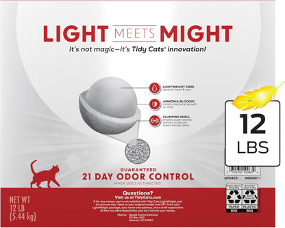 Purina Tidy Cats Lightweight, Low Dust, Clumping Cat Litter Odor Control 24/7 Performance Multi Cat Litter - 12 lb. Box