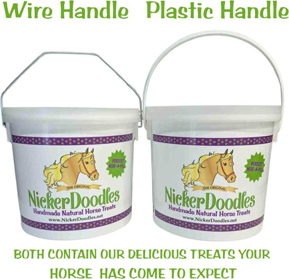 Horse Treats - 5 lb Pail - Effortlessly Give Medications with Our Soft Baked Treats - Training Treats are The Perfect Motivator - No Additives or Preservatives Handles May Vary