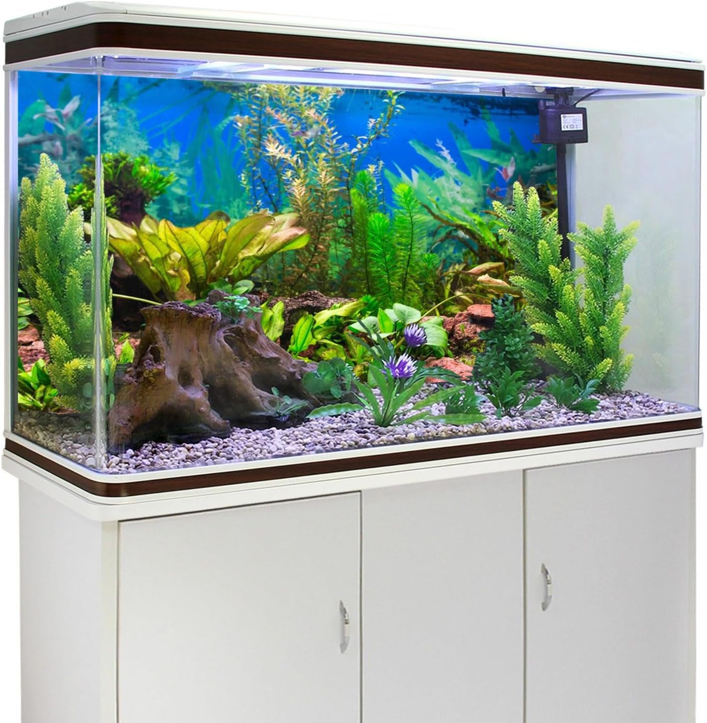 AWERT 48x24 inches Aquarium Background Aquatic Plant River Bed & Lake Fish Tank Background Vinyl