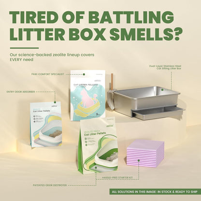 Enhanced Cat Litter Pellets 7 lbs, Generic Litter Refills Exclusively for Shifting Litter Box Systems, Dehydrating Pellets, Zeolite, Long-Lasting Odor Control Non-climping